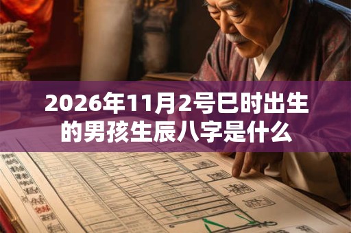 2026年11月2号巳时出生的男孩生辰八字是什么