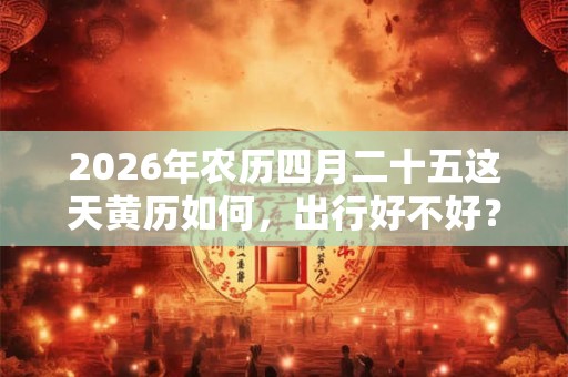 2026年农历四月二十五这天黄历如何,出行好不好? 2026年农历四月二十五这天黄历如何,出行好不好?