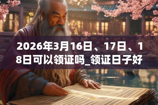 2026年3月16日、17日、18日可以领证吗_领证日子好吗 2026年3月16日、17日、18日可以领证吗_领证日子好吗