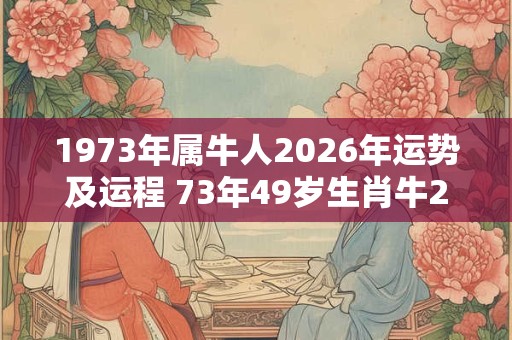 1973年属牛人2026年运势及运程 73年49岁生肖牛2026年每月运势