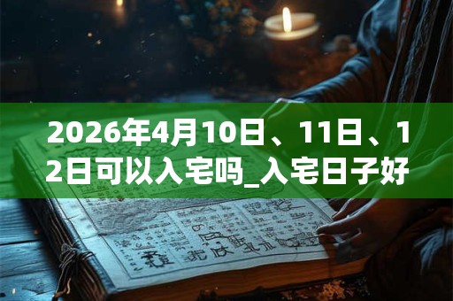 2026年4月10日、11日、12日可以入宅吗_入宅日子好吗 2026年4月10日、11日、12日可以入宅吗_入宅日子好吗