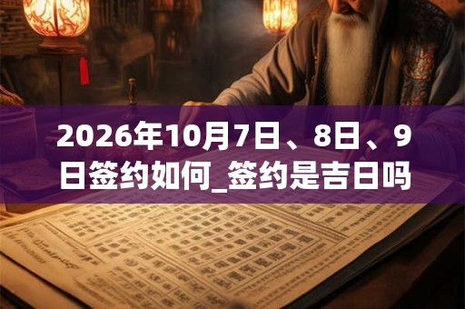 2026年10月7日、8日、9日签约如何_签约是吉日吗