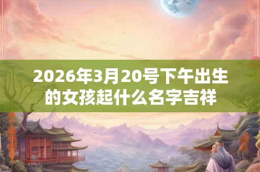 2026年3月20号下午出生的女孩起什么名字吉祥 2026年3月20号下午出生的女孩起什么名字吉祥