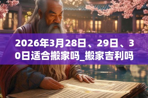 2026年3月28日、29日、30日适合搬家吗_搬家吉利吗