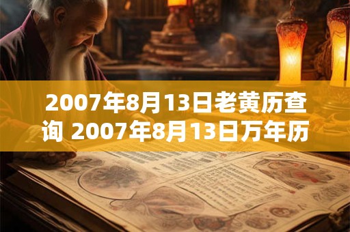2007年8月13日老黄历查询 2007年8月13日万年历黄道吉日