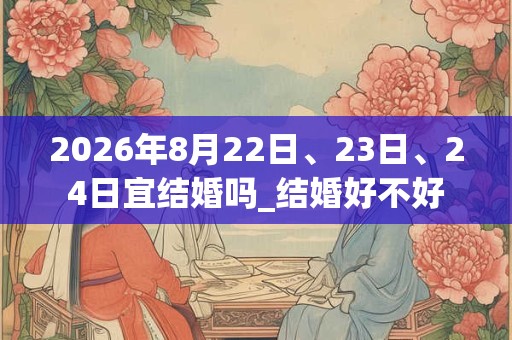2026年8月22日、23日、24日宜结婚吗_结婚好不好 2026年8月22日、23日、24日宜结婚吗_结婚好不好