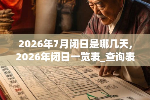 2026年7月闭日是哪几天,2026年闭日一览表_查询表 2026年7月闭日是哪几天,2026年闭日一览表_查询表