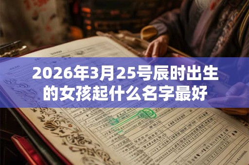2026年3月25号辰时出生的女孩起什么名字最好