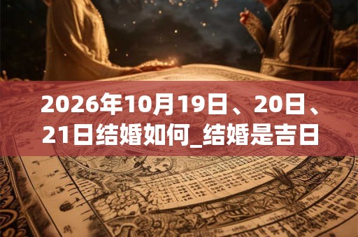 2026年10月19日、20日、21日结婚如何_结婚是吉日吗