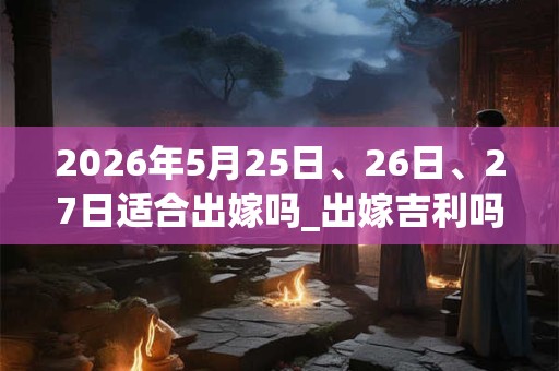 2026年5月25日、26日、27日适合出嫁吗_出嫁吉利吗