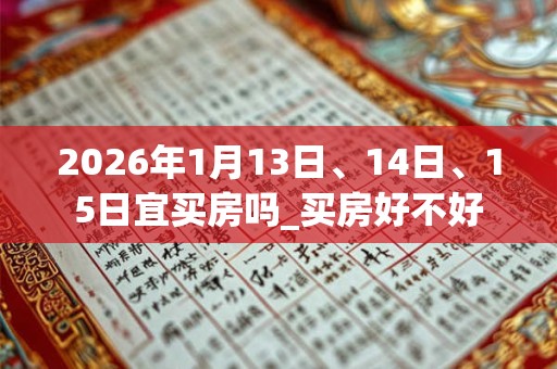 2026年1月13日、14日、15日宜买房吗_买房好不好