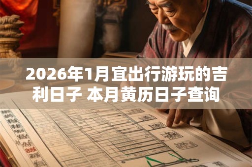 2026年1月宜出行游玩的吉利日子 本月黄历日子查询 2026年1月宜出行游玩的吉利日子 本月黄历日子查询