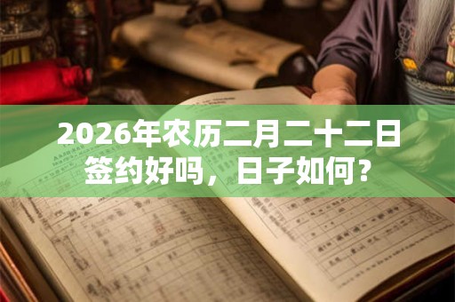 2026年农历二月二十二日签约好吗，日子如何？