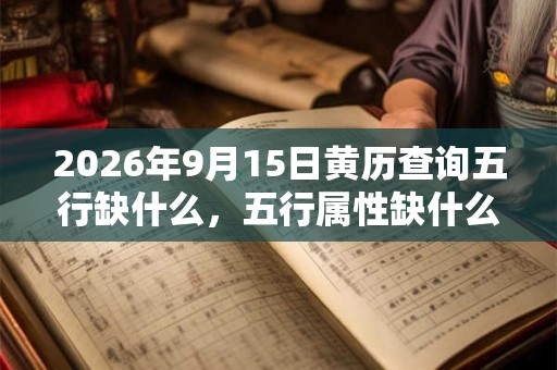 2026年9月15日黄历查询五行缺什么，五行属性缺什么