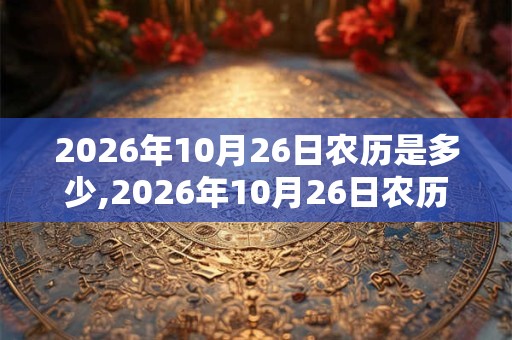 2026年10月26日农历是多少,2026年10月26日农历表