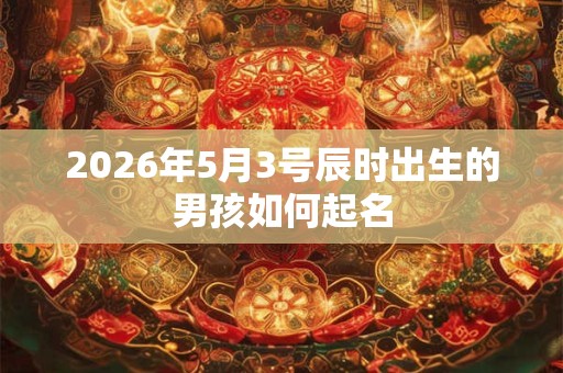 2026年5月3号辰时出生的男孩如何起名