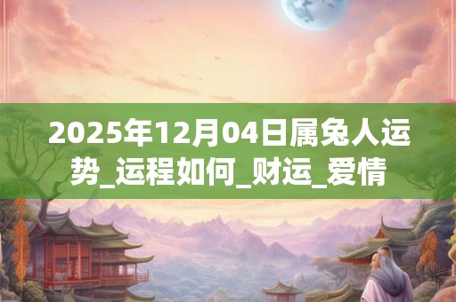 2025年12月04日属兔人运势_运程如何_财运_爱情