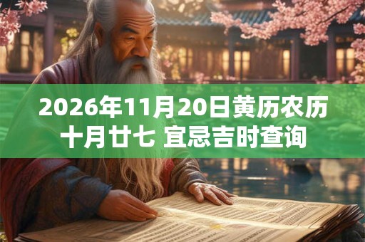 2026年11月20日黄历农历十月廿七 宜忌吉时查询 2026年11月20日黄历农历十月廿七 宜忌吉时查询