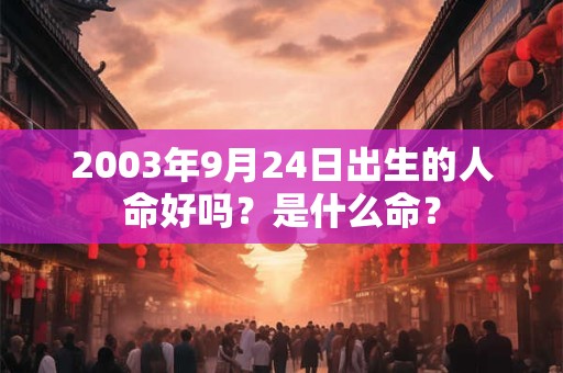 2003年9月24日出生的人命好吗？是什么命？