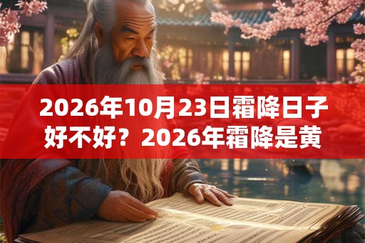 2026年10月23日霜降日子好不好？2026年霜降是黄道吉日吗？