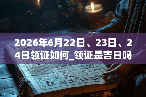 2026年6月22日、23日、24日领证如何_领证是吉日吗 2026年6月22日、23日、24日领证如何_领证是吉日吗