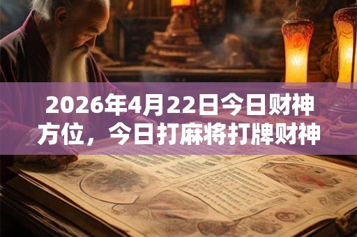 2026年4月22日今日财神方位，今日打麻将打牌财神方位