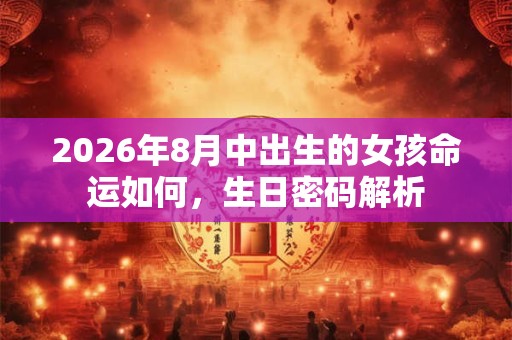2026年8月中出生的女孩命运如何,生日密码解析 2026年8月中出生的女孩命运如何,生日密码解析