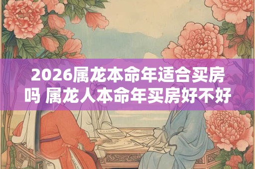 2026属龙本命年适合买房吗 属龙人本命年买房好不好 2026属龙本命年适合买房吗 属龙人本命年买房好不好