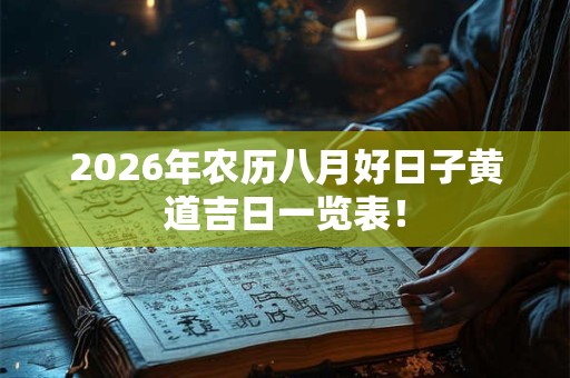 2026年农历八月好日子黄道吉日一览表! 2026年农历八月好日子黄道吉日一览表!