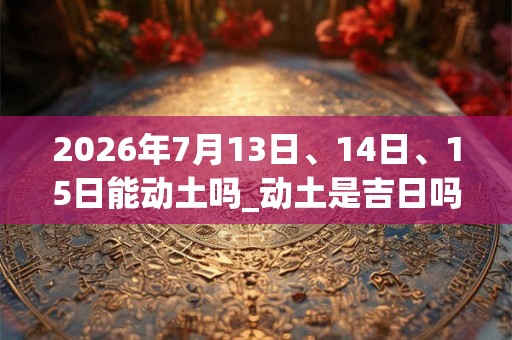 2026年7月13日、14日、15日能动土吗_动土是吉日吗 2026年7月13日、14日、15日能动土吗_动土是吉日吗