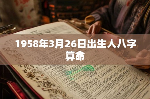 1958年3月26日出生人八字算命
