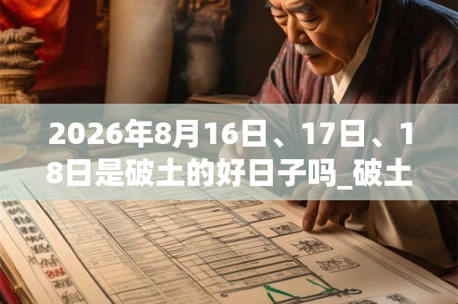 2026年8月16日、17日、18日是破土的好日子吗_破土可以吗 2026年8月16日、17日、18日是破土的好日子吗_破土可以吗