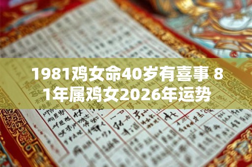 1981鸡女命40岁有喜事 81年属鸡女2026年运势 1981鸡女命40岁有喜事 81年属鸡女2026年运势