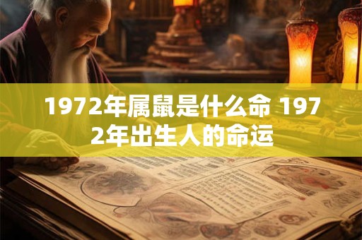 1972年属鼠是什么命 1972年出生人的命运
