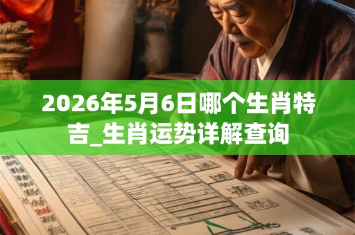 2026年5月6日哪个生肖特吉_生肖运势详解查询