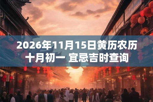 2026年11月15日黄历农历十月初一 宜忌吉时查询 2026年11月15日黄历农历十月初一 宜忌吉时查询