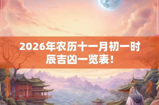 2026年农历十一月初一时辰吉凶一览表! 2026年农历十一月初一时辰吉凶一览表!