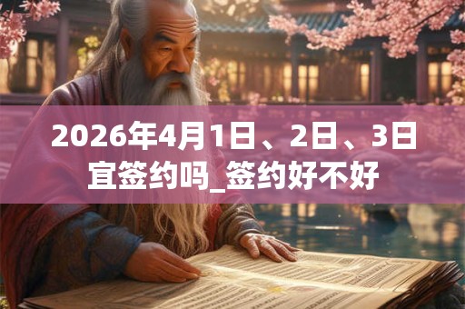 2026年4月1日、2日、3日宜签约吗_签约好不好 2026年4月1日、2日、3日宜签约吗_签约好不好