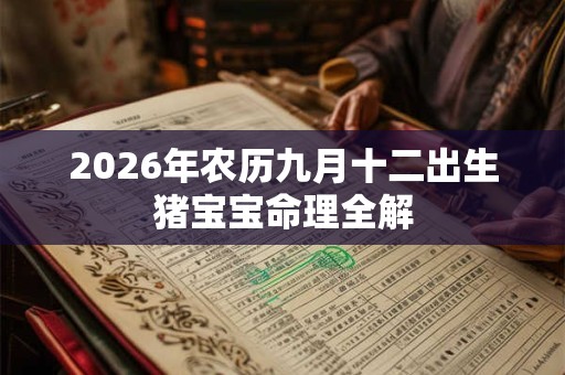 2026年农历九月十二出生猪宝宝命理全解