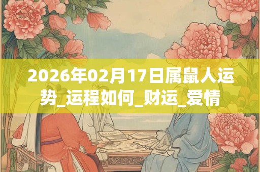 2026年02月17日属鼠人运势_运程如何_财运_爱情