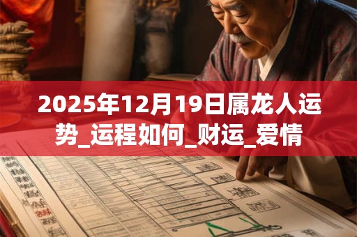 2025年12月19日属龙人运势_运程如何_财运_爱情 2025年12月19日属龙人运势_运程如何_财运_爱情