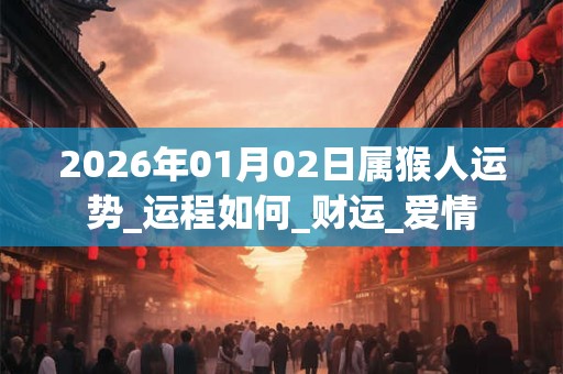 2026年01月02日属猴人运势_运程如何_财运_爱情 2026年01月02日属猴人运势_运程如何_财运_爱情