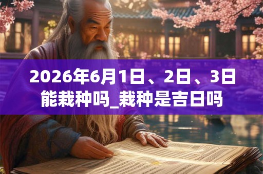 2026年6月1日、2日、3日能栽种吗_栽种是吉日吗 2026年6月1日、2日、3日能栽种吗_栽种是吉日吗