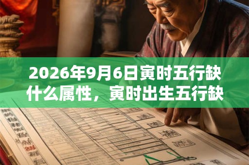 2026年9月6日寅时五行缺什么属性，寅时出生五行缺什么