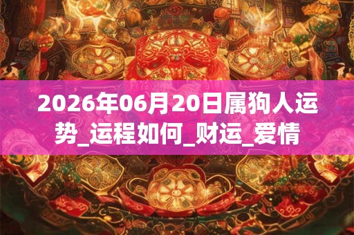 2026年06月20日属狗人运势_运程如何_财运_爱情