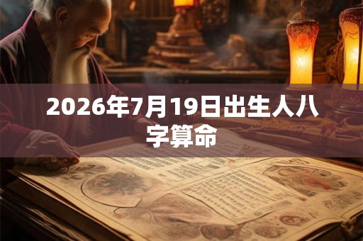 2026年7月19日出生人八字算命