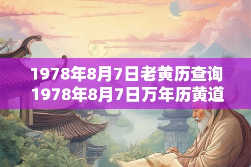 1978年8月7日老黄历查询 1978年8月7日万年历黄道吉日 1978年8月7日老黄历查询 1978年8月7日万年历黄道吉日