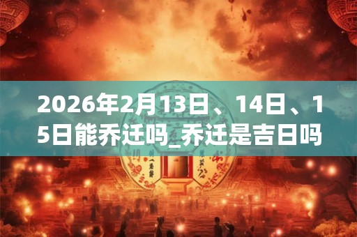 2026年2月13日、14日、15日能乔迁吗_乔迁是吉日吗 2026年2月13日、14日、15日能乔迁吗_乔迁是吉日吗