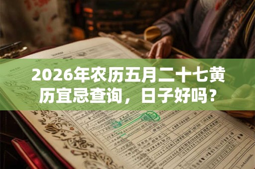 2026年农历五月二十七黄历宜忌查询,日子好吗? 2026年农历五月二十七黄历宜忌查询,日子好吗?
