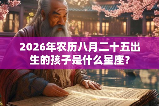 2026年农历八月二十五出生的孩子是什么星座? 2026年农历八月二十五出生的孩子是什么星座?